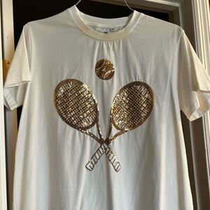 QOS. NWT. Tennis, Pickleball, or Racquetball short sleeve tee. Size small.